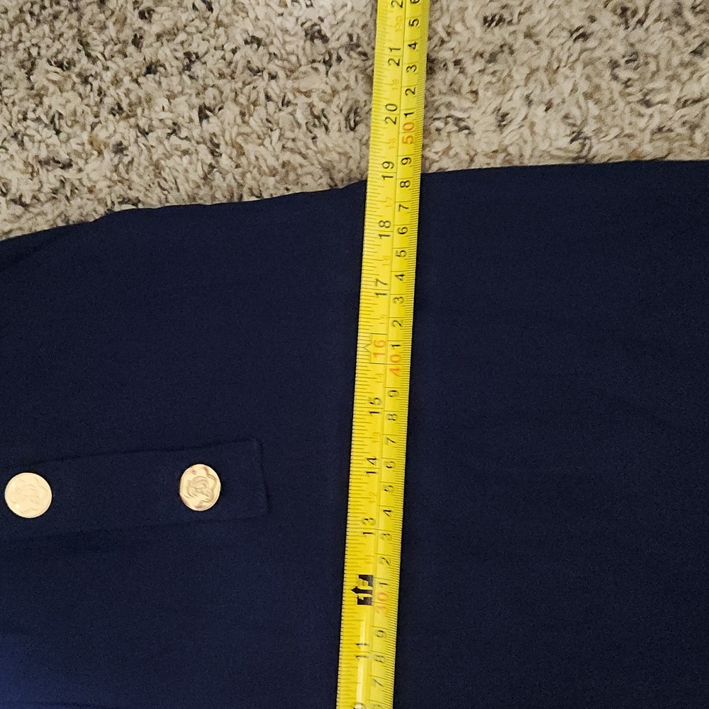 Draper James Navy Wide-Leg Sailor-Style Pants with Gold Buttons - Picture 12 of 14